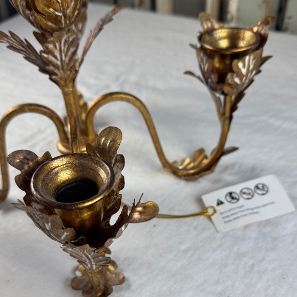 RARE Frontgate Renoir Five Candle Gold Wine Bottle Candelabra - Picture 4 of 7